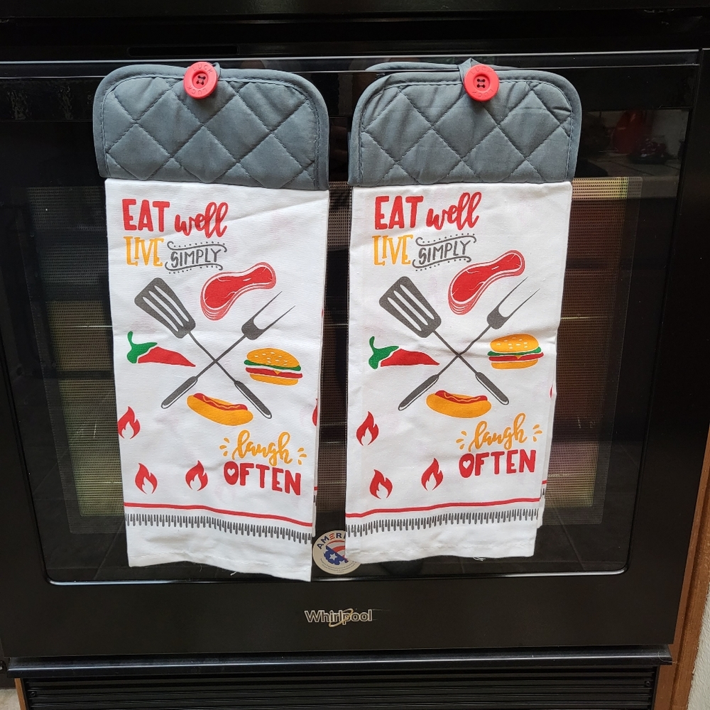 Kitchen towels eat well design set